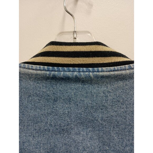 Vintage 90s Disney Mickey Mouse League Varsity Jacket Mens Size XL Blue Denim - Picture 13 of 14